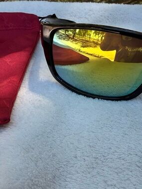 Suncloud polarized Mirrored Lens Sunglasses in Black with Yellow-Green Tint